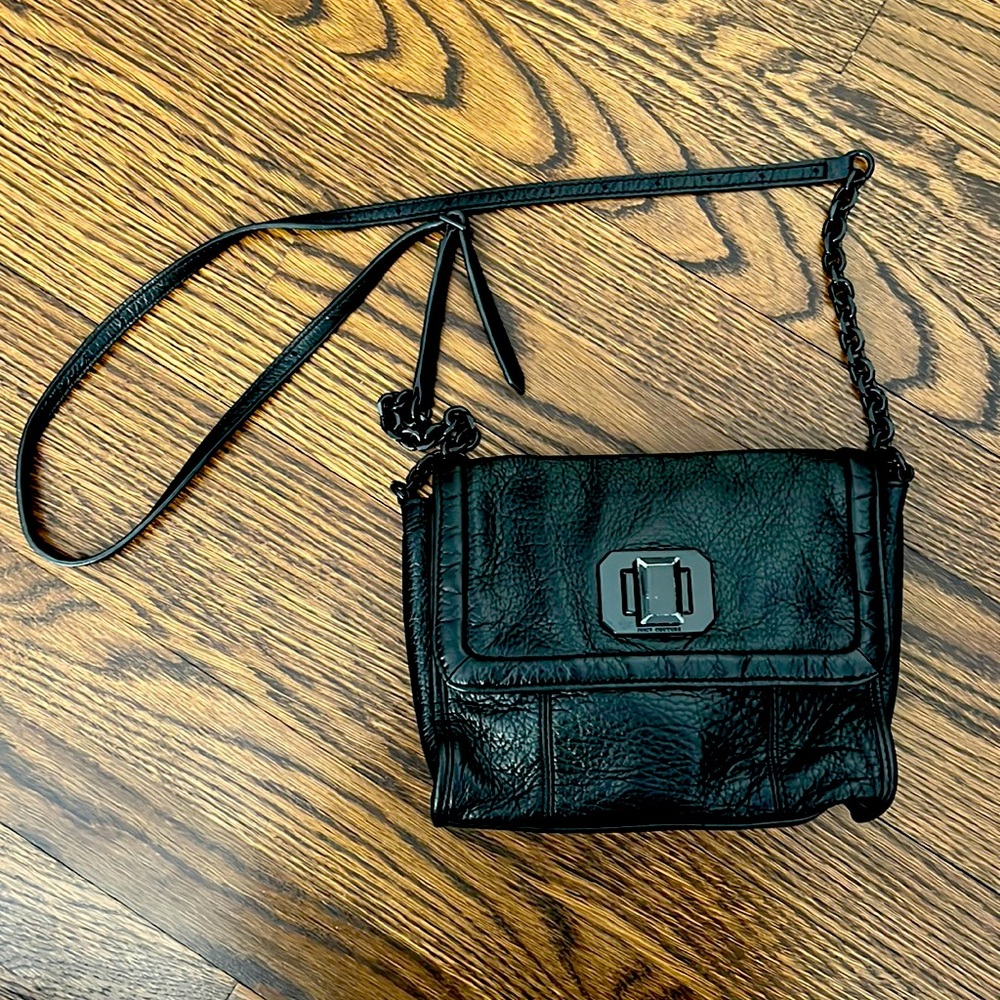 Juicy Couture Black Leather Crossbody Purse